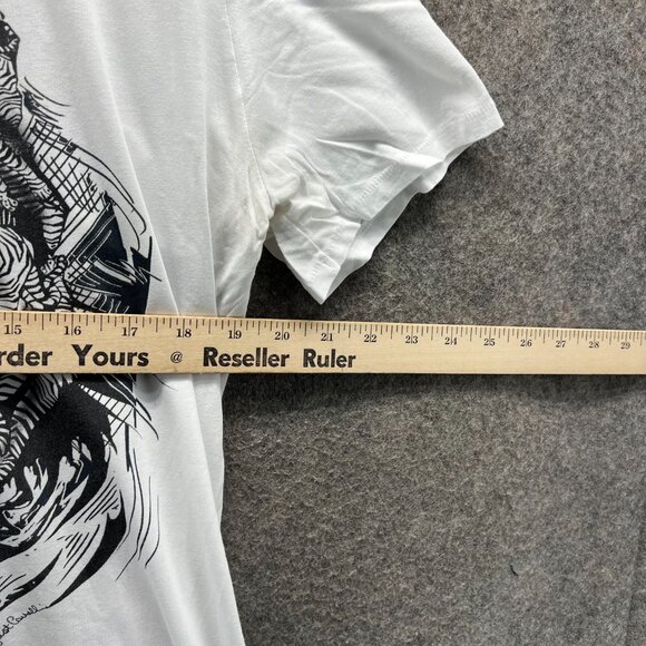 Just Cavalli Graphic Shirt Mens Medium White Black Tiger Print Designer Tee - Picture 6 of 11